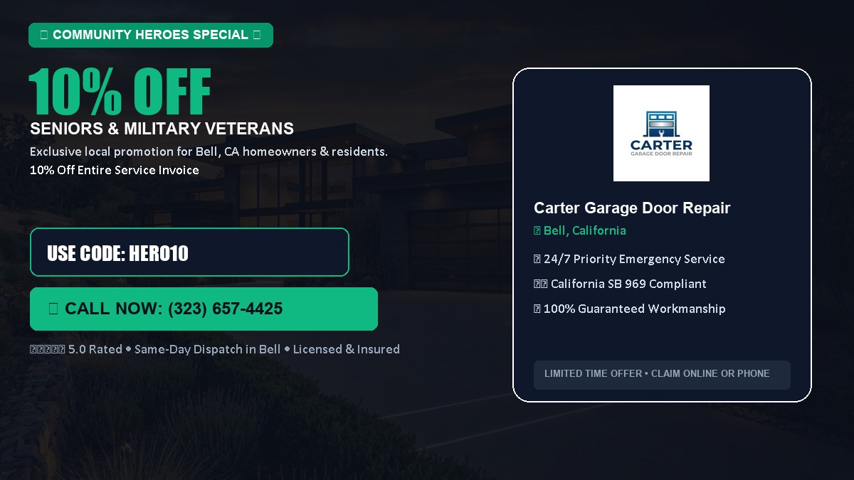 10% OFF Senior Citizens (65+) & Military / Veteran Community Discount in Bell, CA